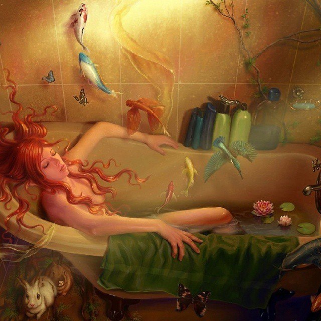 Снится аквариум с рыбками женщине. Красивый арт сон девушка. Книги про эльфов. Странный сон арт.